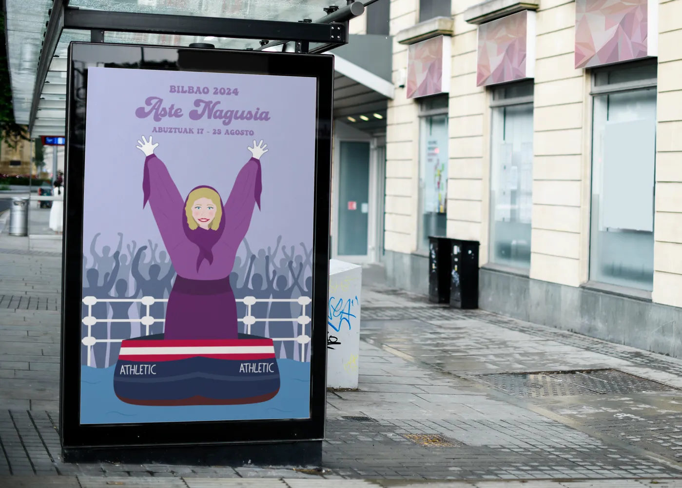 Mockup de un cartel para el concurso de Aste Nagusia Bilbao 2024.