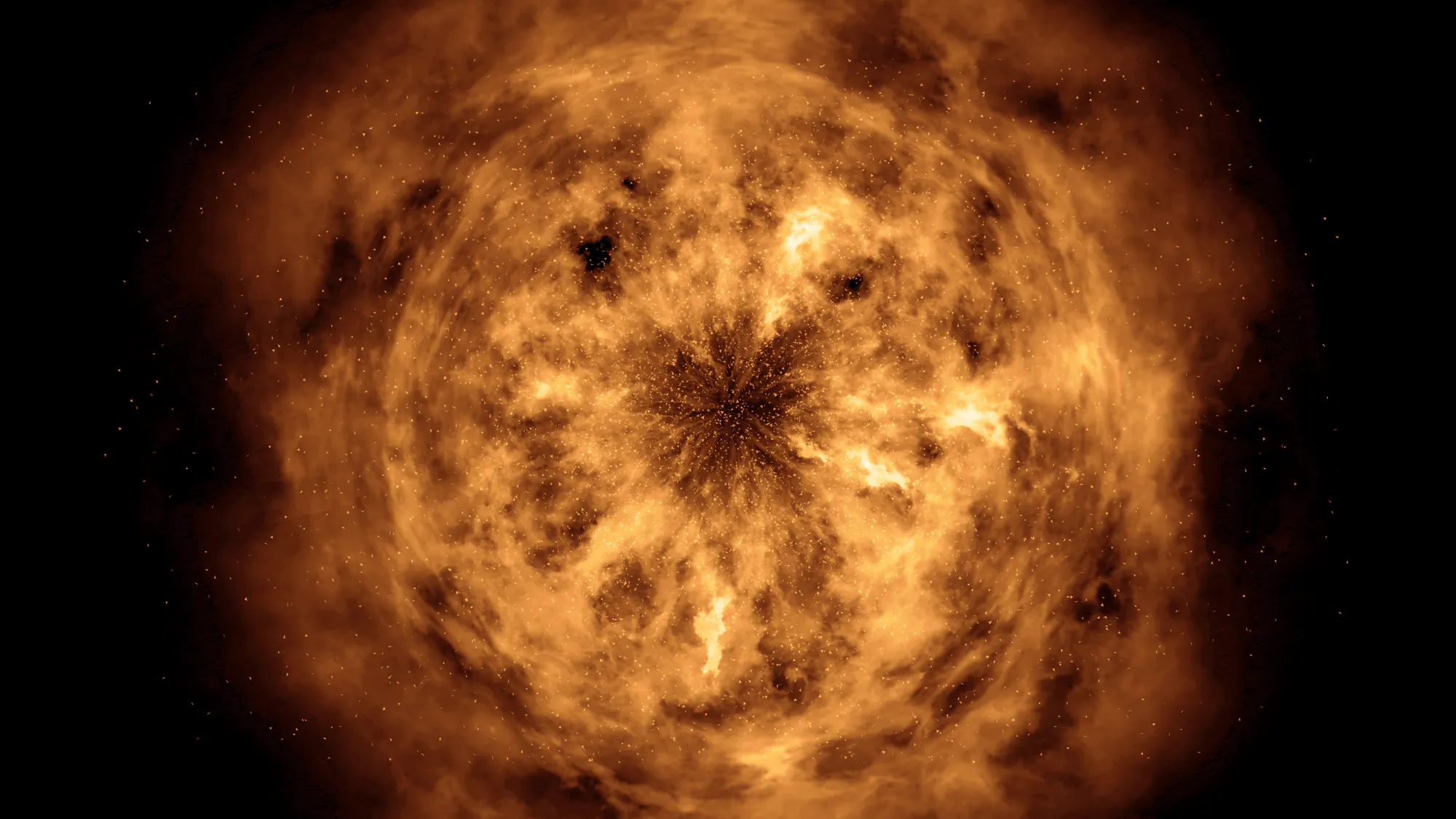 Explosión de una estrella naranja