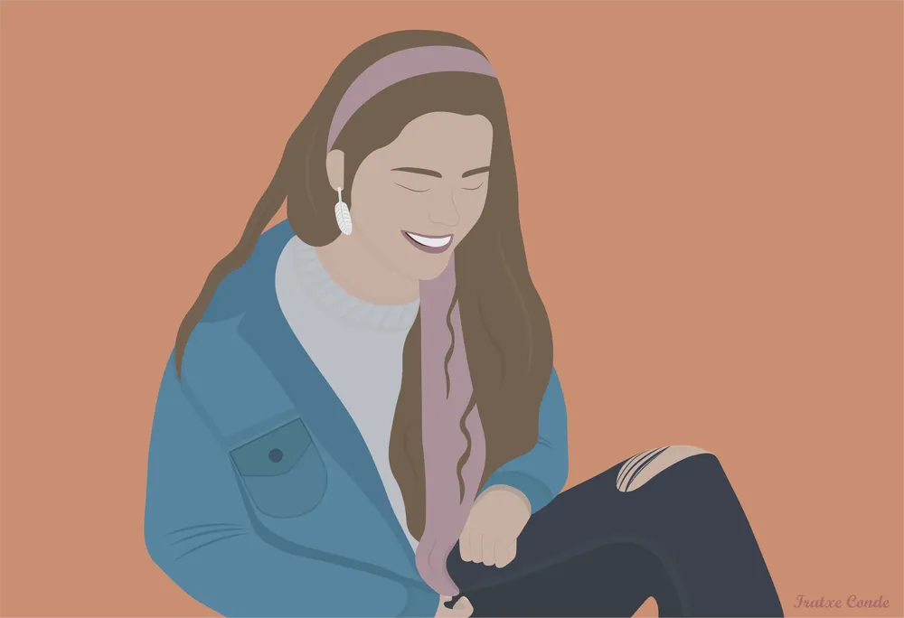 Ilustración mujer sonriendo