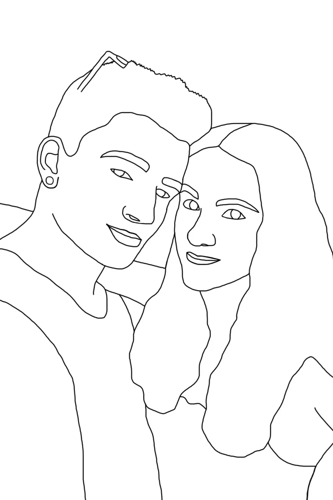 Ilustracion trazo pareja