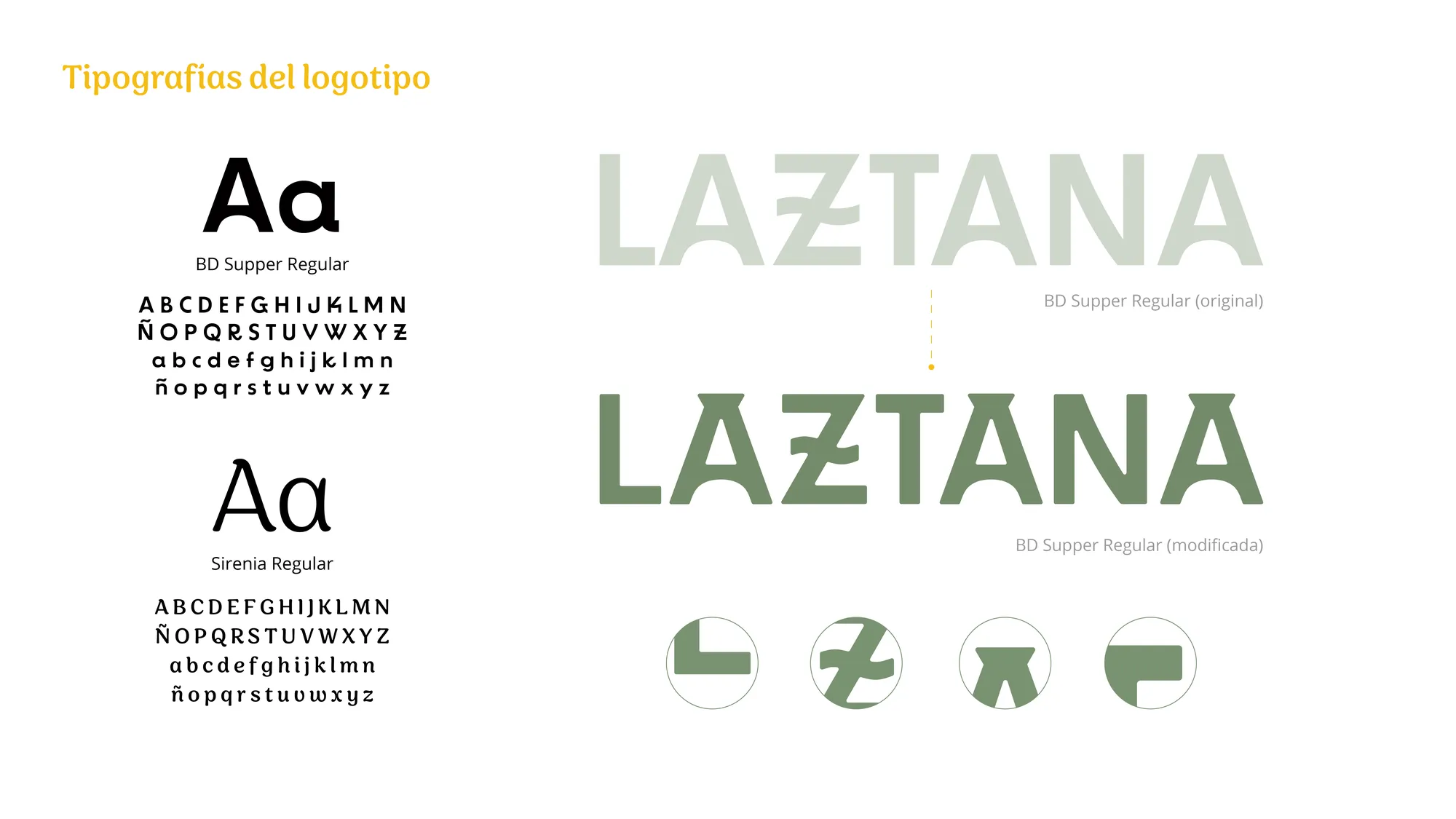 Fuentes tipográficas utilizadas en el logotipo de Laztana, cafetería vegana en Bilbao